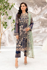 3Pc Suit Embroidered Organza Unstitched Minahil By Ramsha