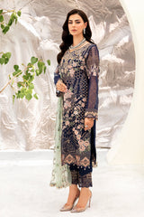 3Pc Suit Embroidered Organza Unstitched Minahil By Ramsha