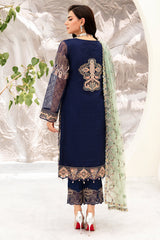 3Pc Suit Embroidered Organza Unstitched Minahil By Ramsha