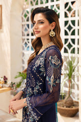 3Pc Suit Embroidered Chiffon Unstitched  Chevron By Ramsha