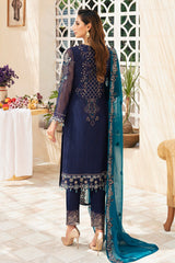 3Pc Suit Embroidered Chiffon Unstitched  Chevron By Ramsha