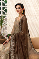 3Pc Suit Embroidered Chiffon Unstitched  Chevron By Ramsha