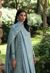 LM-08 NEALA | 3Pc Unstitched Suit Winter Embroidered Qlinekari By Qalamkar