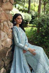 LM-08 NEALA | 3Pc Unstitched Suit Winter Embroidered Qlinekari By Qalamkar