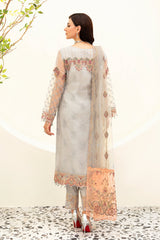 3Pc Suit Embroidered Organza Unstitched Minahil By Ramsha