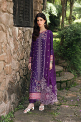 LM-15 EIMERA | 3Pc Unstitched Suit Winter Embroidered Qlinekari By Qalamkar