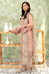 3Pc Suit Embroidered Organza Unstitched Minahil By Ramsha
