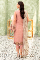 3Pc Suit Embroidered Organza Unstitched Minahil By Ramsha