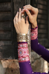 LM-15 EIMERA | 3Pc Unstitched Suit Winter Embroidered Qlinekari By Qalamkar