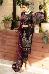 3Pc Suit Embroidered Chiffon Unstitched  Chevron By Ramsha