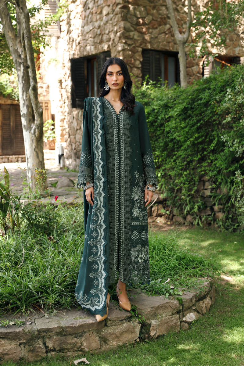 LM-05 AILIS | 3Pc Unstitched Suit Winter Embroidered Qlinekari By Qalamkar