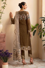 3Pc Suit Embroidered Chiffon Unstitched  Chevron By Ramsha