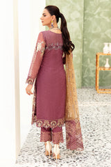 3Pc Suit Embroidered Organza Unstitched Minahil By Ramsha