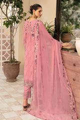 3Pc Suit Embroidered Chiffon Unstitched  Chevron By Ramsha