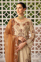 3Pc Suit Embroidered Chiffon Unstitched  Chevron By Ramsha