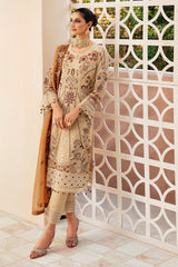 3Pc Suit Embroidered Chiffon Unstitched  Chevron By Ramsha