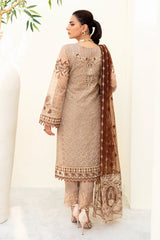 3Pc Suit Embroidered Organza Unstitched Minahil By Ramsha
