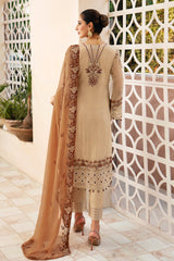 3Pc Suit Embroidered Chiffon Unstitched  Chevron By Ramsha