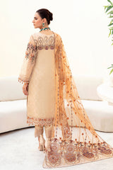 3Pc Suit Embroidered Organza Unstitched Minahil By Ramsha