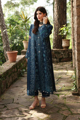 LM-10 TULA | 3Pc Unstitched Suit Winter Embroidered Qlinekari By Qalamkar