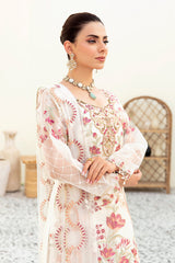 3Pc Suit Embroidered Organza Unstitched Minahil By Ramsha