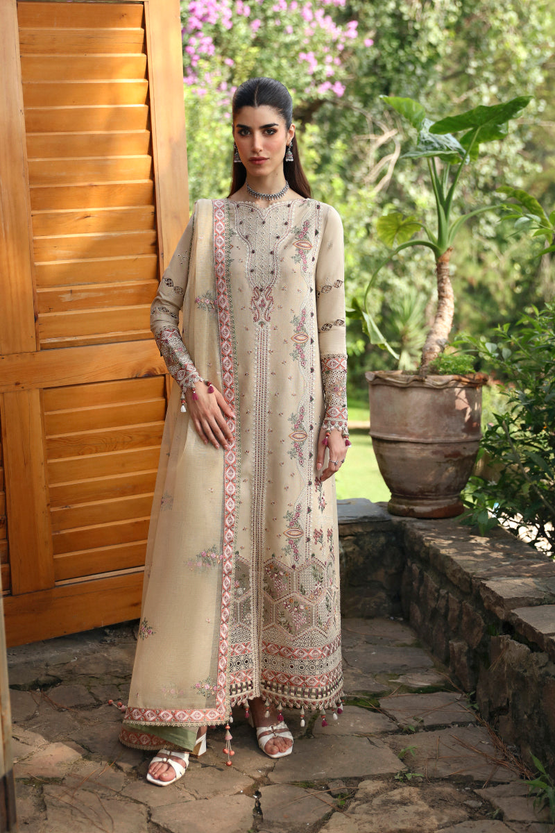 LM-11 ZIA | 3Pc Unstitched Suit Winter Embroidered Qlinekari By Qalamkar