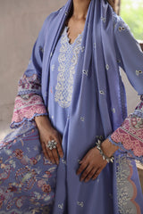 LM-09 LORNA | 3Pc Unstitched Suit Winter Embroidered Qlinekari By Qalamkar