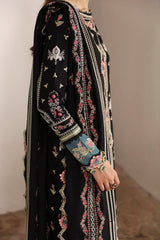 LM-02 RIA | 3Pc Unstitched Suit Winter Embroidered Qlinekari By Qalamkar