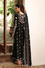 LM-02 RIA | 3Pc Unstitched Suit Winter Embroidered Qlinekari By Qalamkar