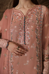 LM-03 LUAN | 3Pc Unstitched Suit Winter Embroidered Qlinekari By Qalamkar