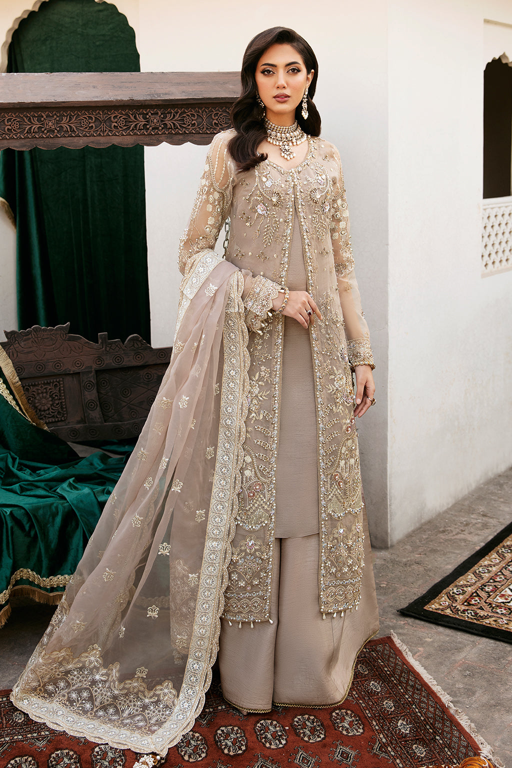 H-304 | 3Pc Unstitched Luxury Wedding Collection By Ramsha