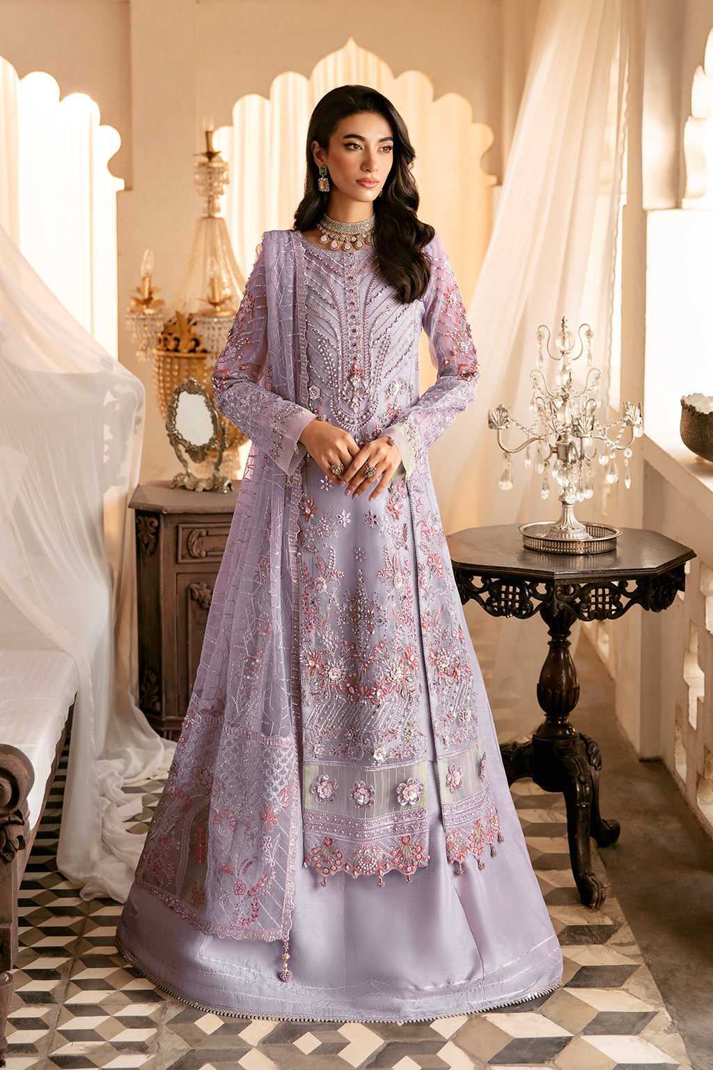 H-305 | 3Pc Unstitched Luxury Wedding Collection By Ramsha