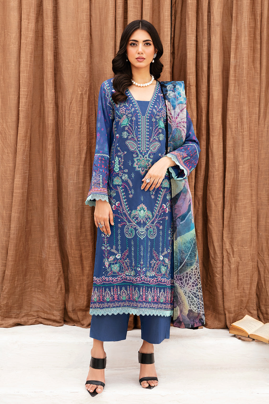 L-1112 | 3PC Unstitched Luxury Lawn Collection Mashaal By Ramsha