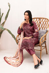 L-1108 | 3PC Unstitched Luxury Lawn Collection Mashaal By Ramsha