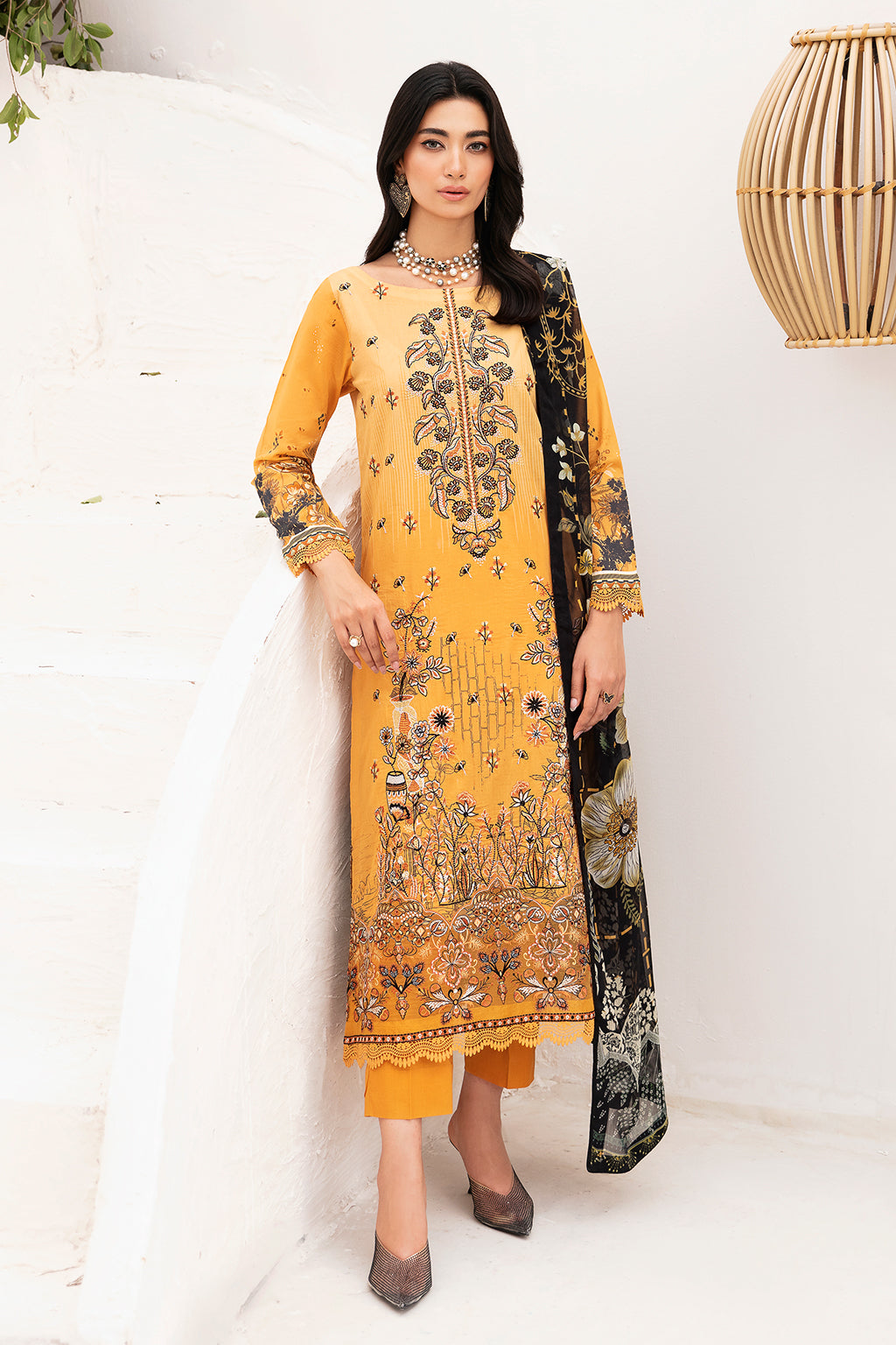 L-1111 | 3PC Unstitched Luxury Lawn Collection Mashaal By Ramsha