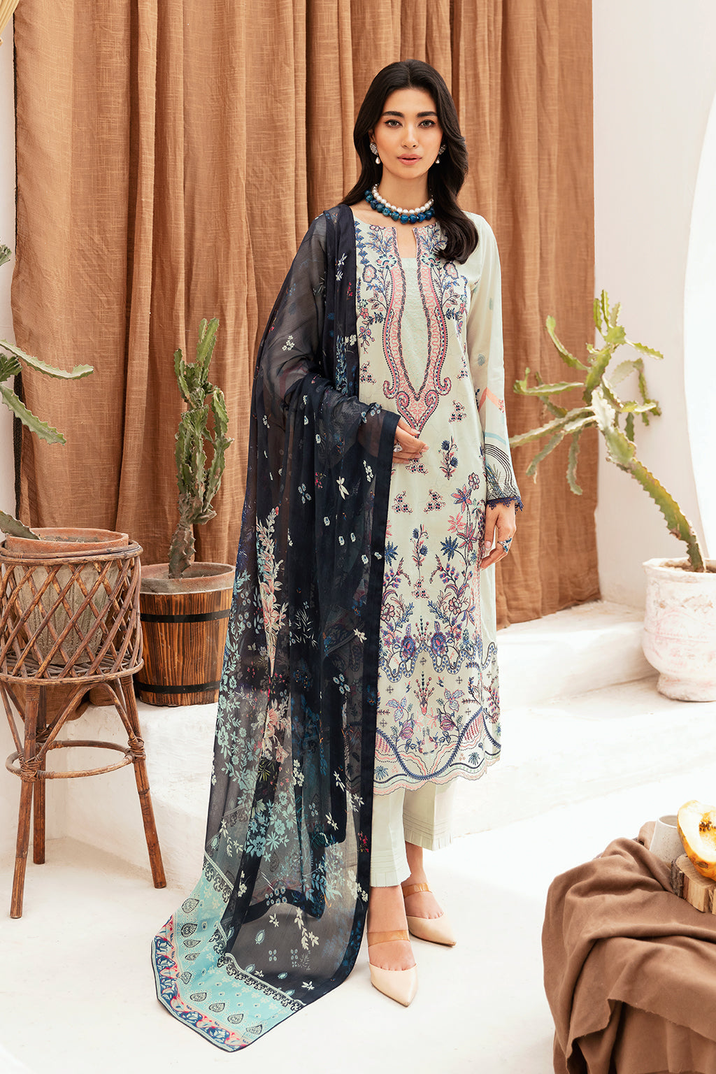 L-1107 | 3PC Unstitched Luxury Lawn Collection Mashaal By Ramsha