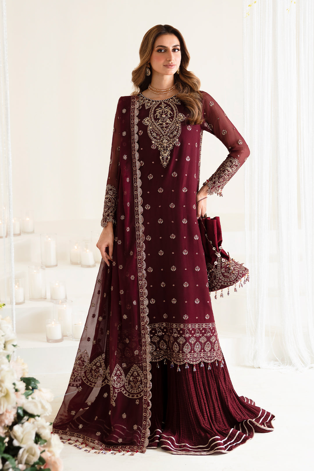 AF-HM-4009-Meadow | 3Pc Unstitched Suit Festive Chiffon Organza Reena By Alizen