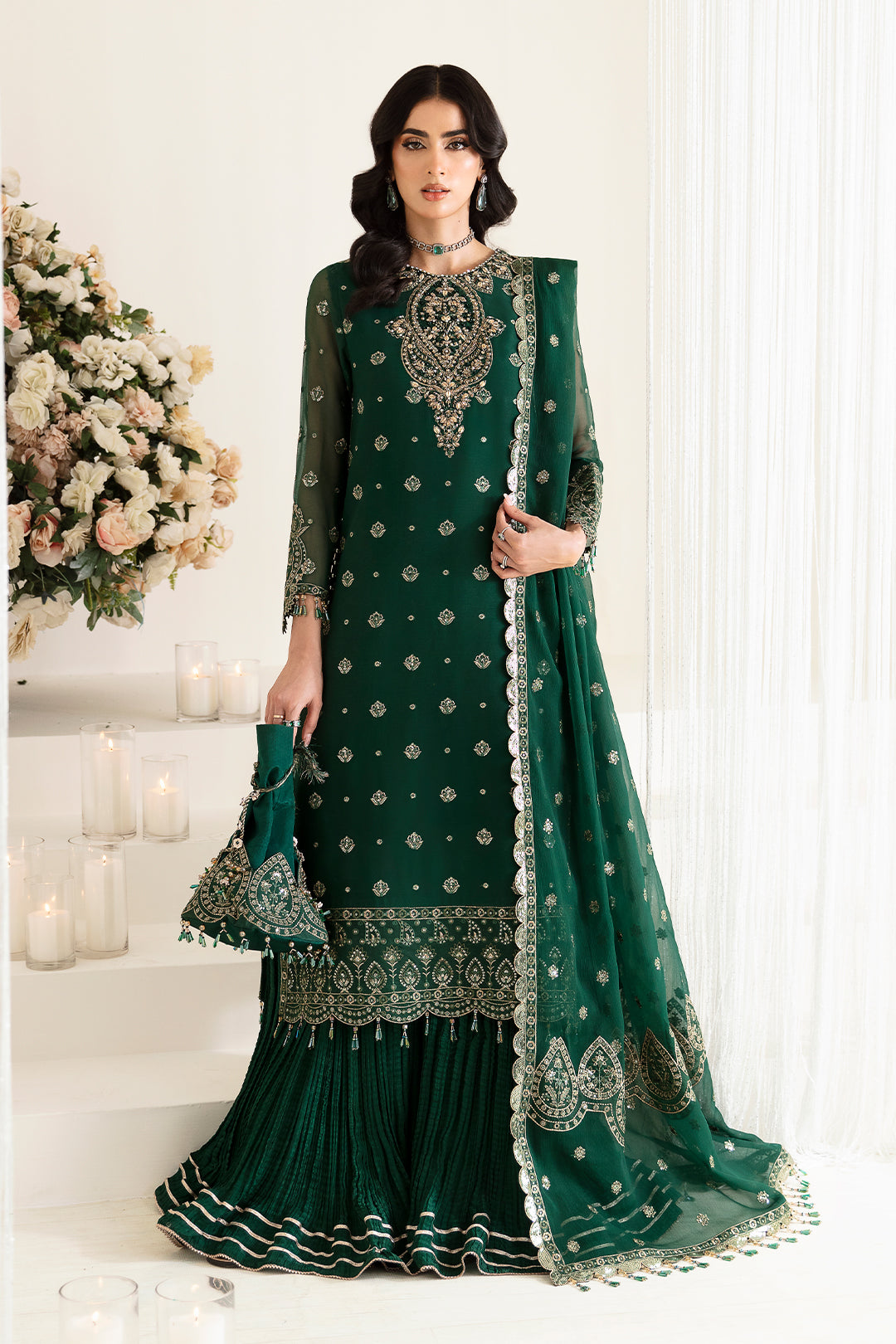 AF-HM-4010-Stella | 3Pc Unstitched Suit Festive Chiffon Organza Reena By Alizen