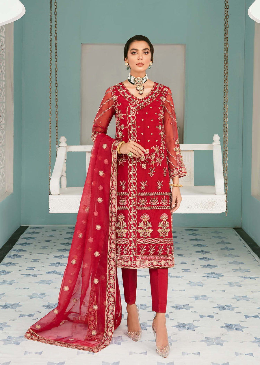 3-PC Unstitched Embroidered Hand Embellished By Akbar Aslam | Kayffir