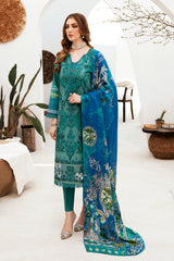 G-206 | 3PC Unstitched Luxury Lawn Ghazal By Ramsha