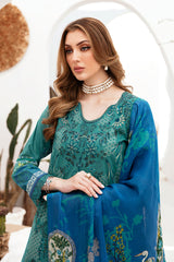 G-206 | 3PC Unstitched Luxury Lawn Ghazal By Ramsha