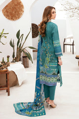 G-206 | 3PC Unstitched Luxury Lawn Ghazal By Ramsha