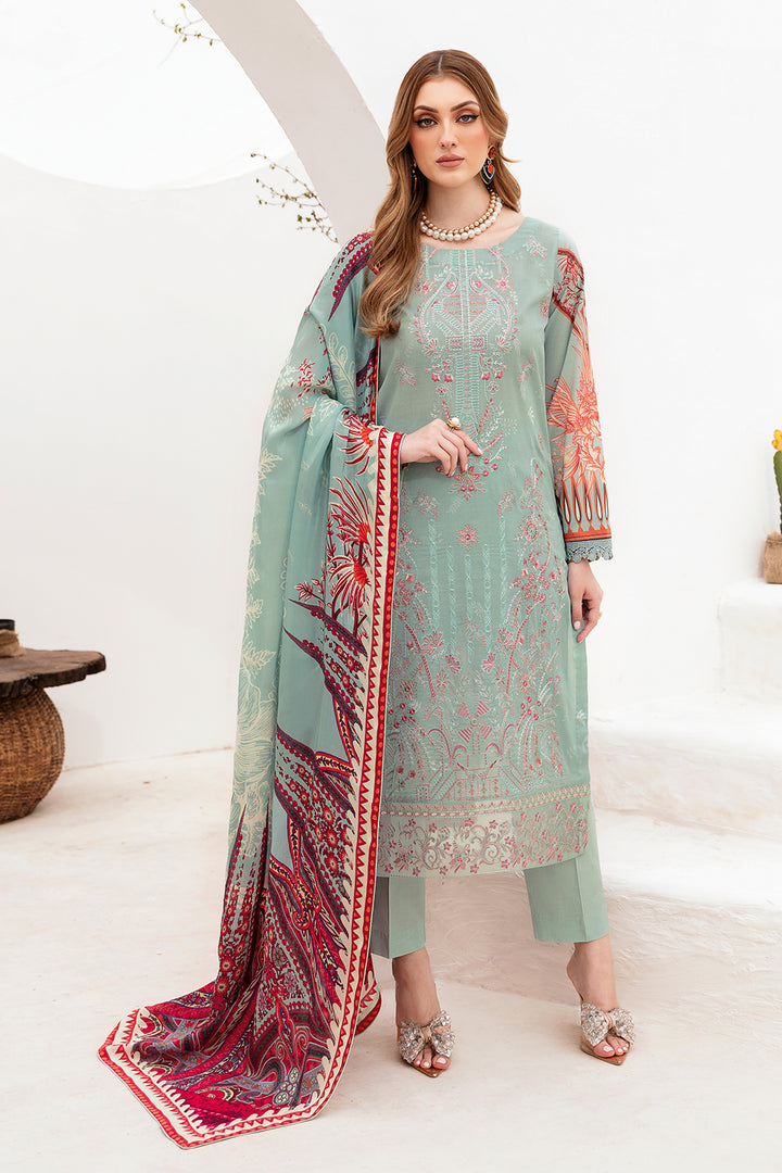 G-209 | 3PC Unstitched Luxury Lawn Ghazal By Ramsha