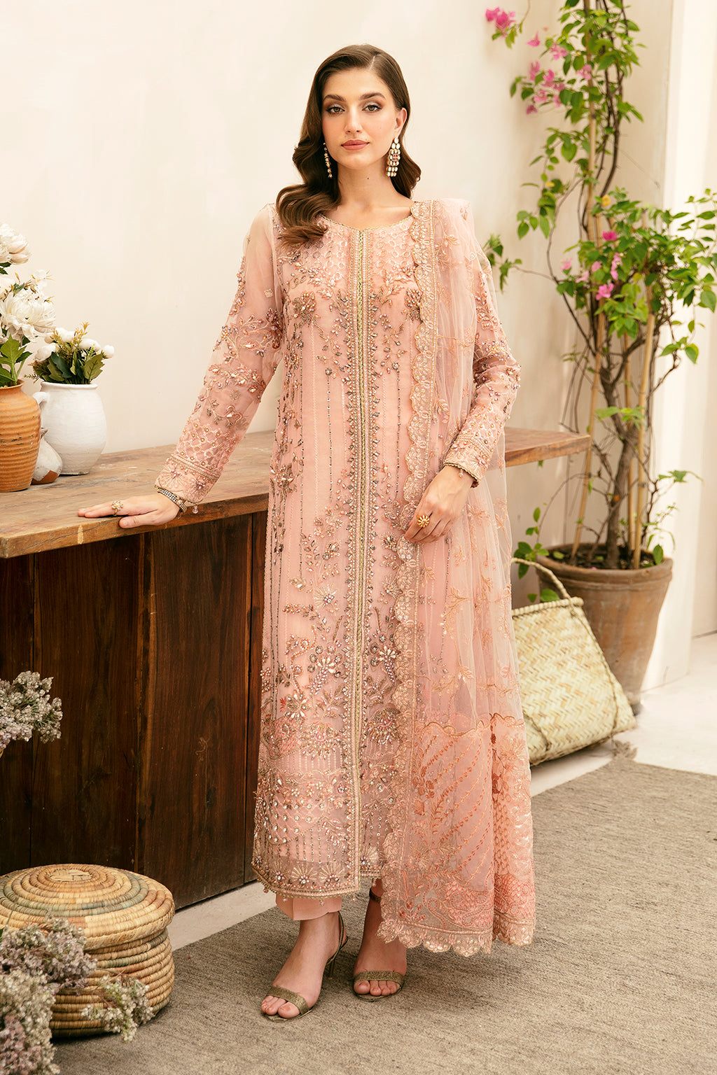 HB-405 | 3Pc Unstitched Suit Wedding Collection Luxury By Ramsha