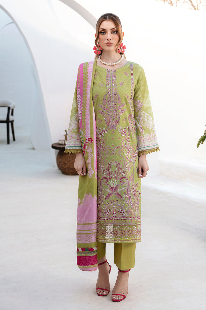 G-210 | 3PC Unstitched Luxury Lawn Ghazal By Ramsha