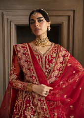 3-PC Unsttiched Net Embroidered Hand Embelished By Akbar Aslam | Solene