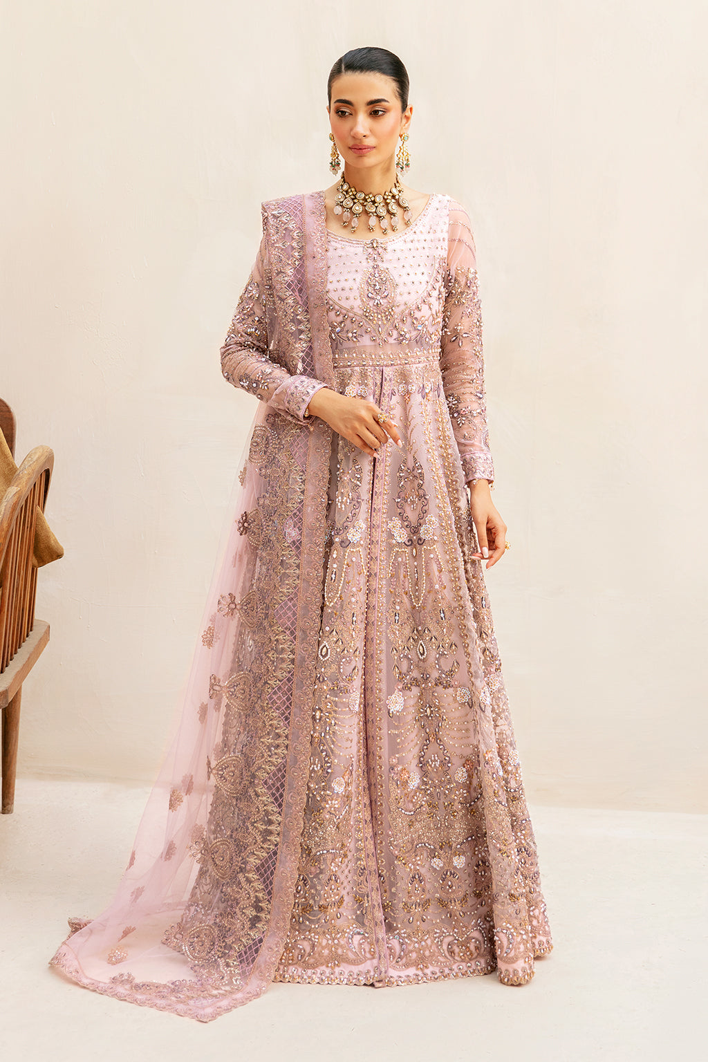 HB-401 | 3Pc Unstitched Suit Wedding Collection Luxury By Ramsha