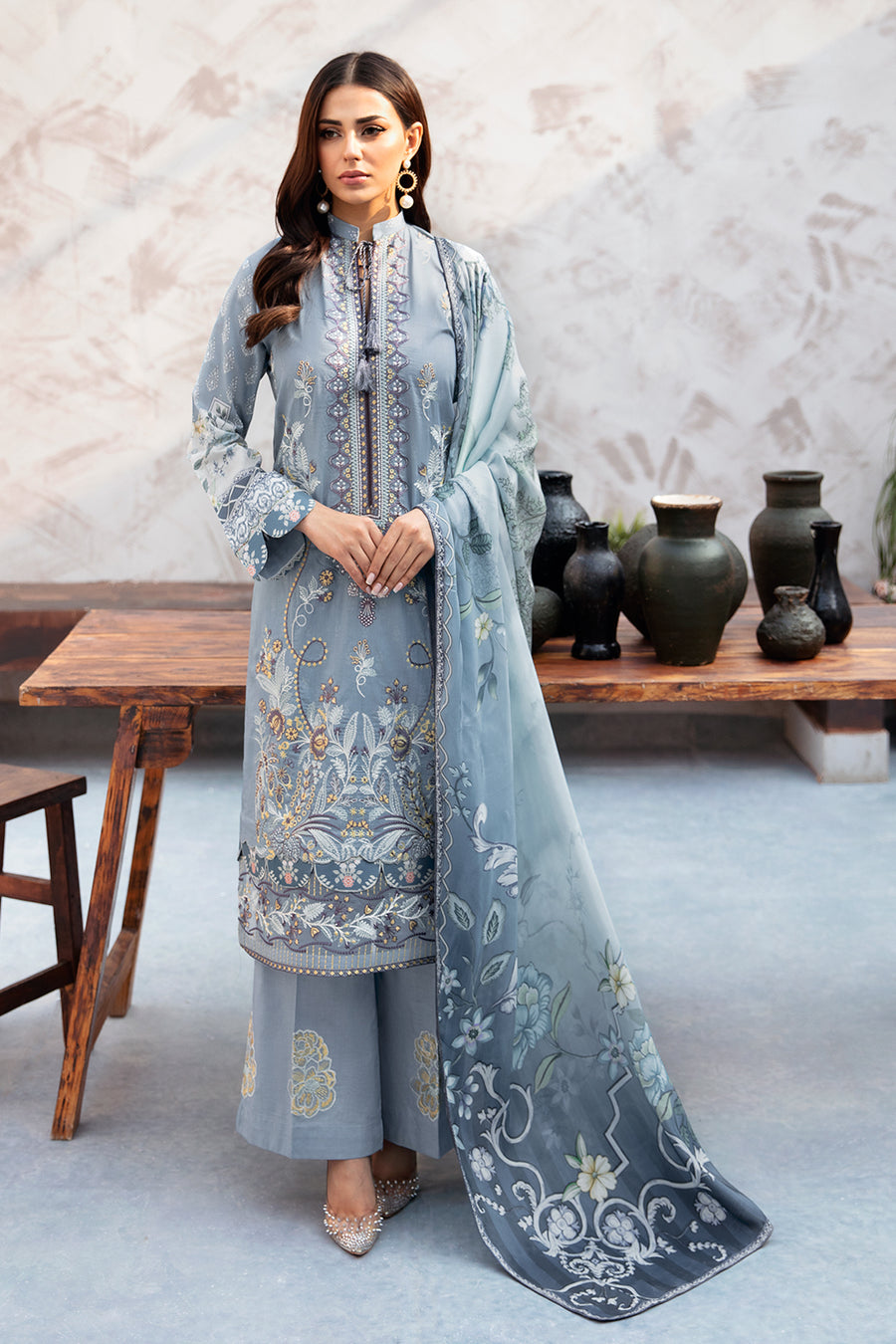 L-910 - 3PC Luxury Lawn Collection Ghazal By Ramsha