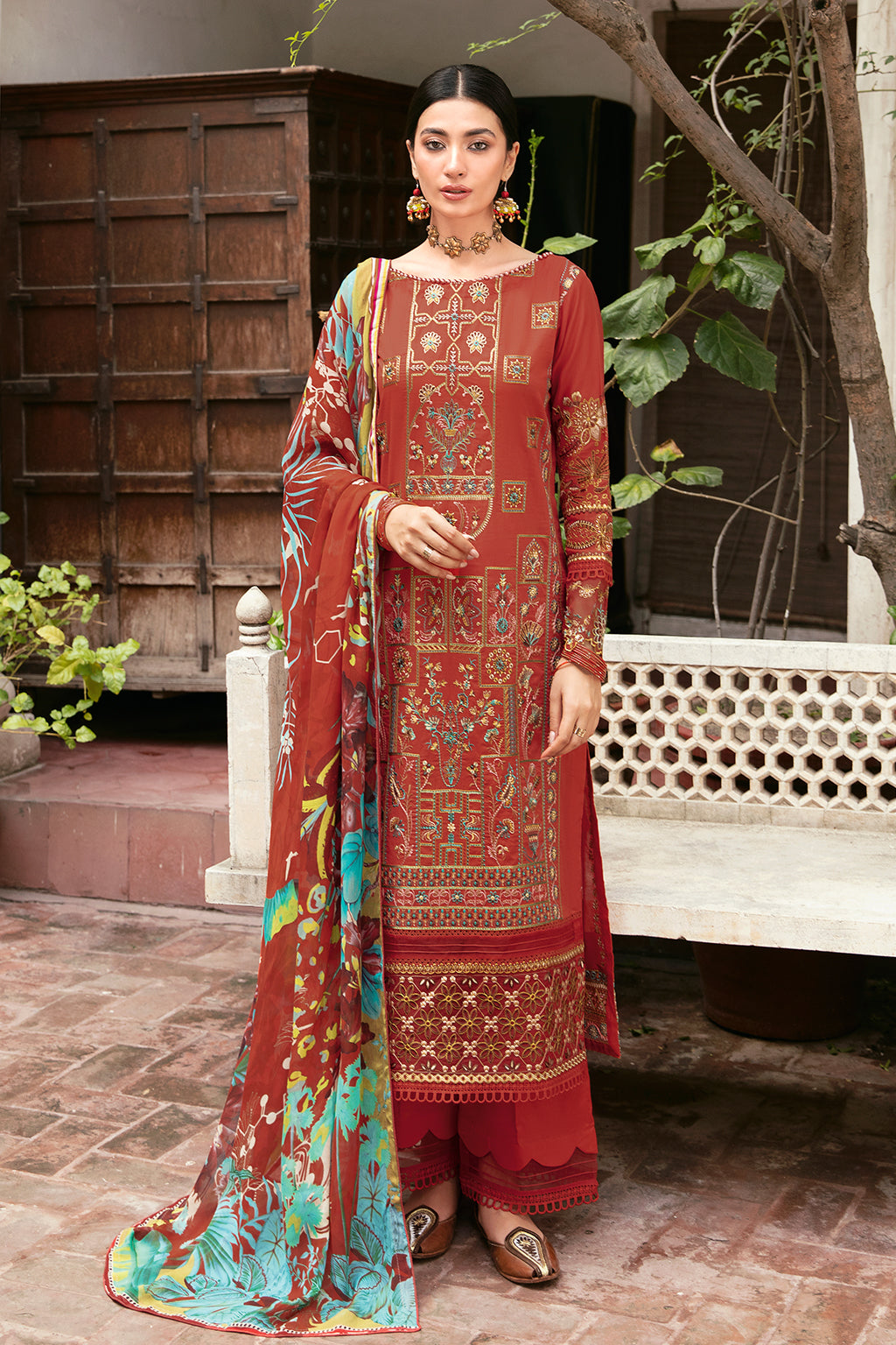 L-810 - 3PC Luxury Lawn Collection Mashaal By Ramsha