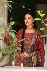 L-810 - 3PC Luxury Lawn Collection Mashaal By Ramsha